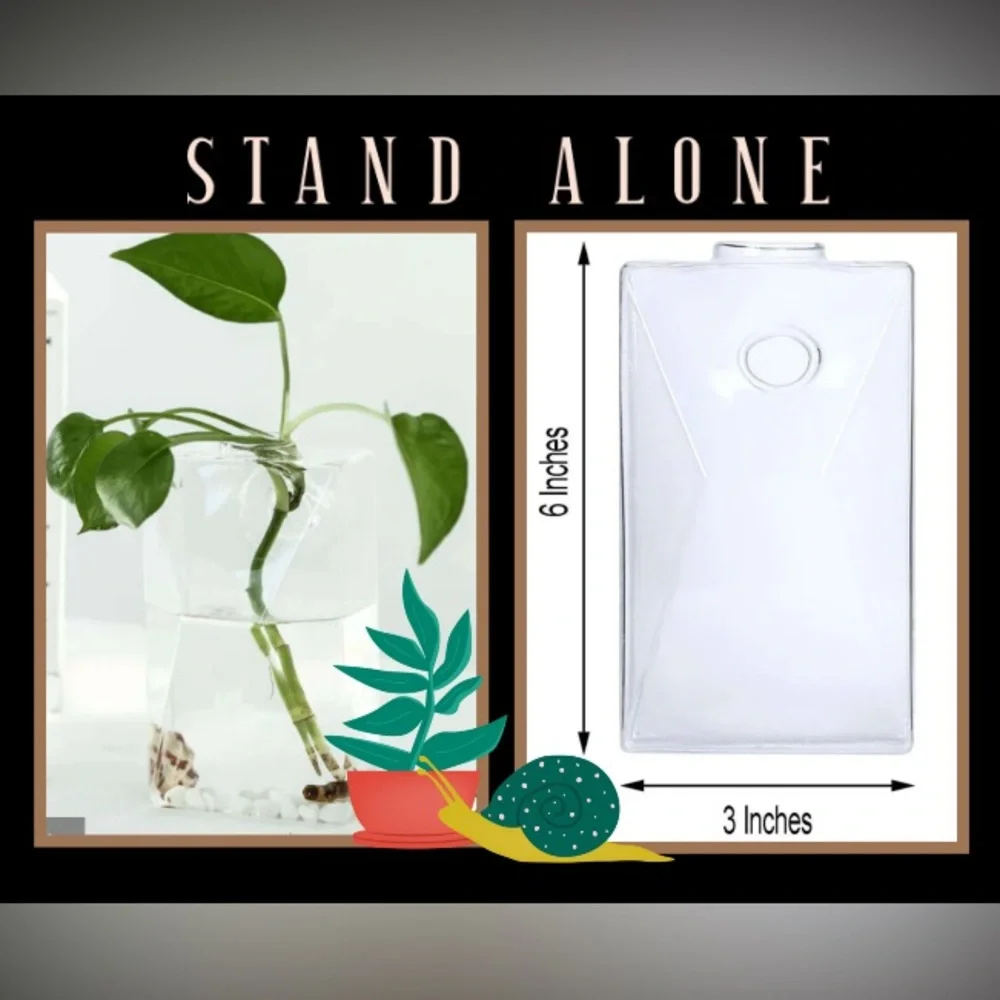 Glass Planter/Vases Set of 2 - Picture 3 of 4